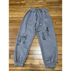 aelfric eden pants Unisex Size Small Y2K Streetwear Graphic Joggers Gray